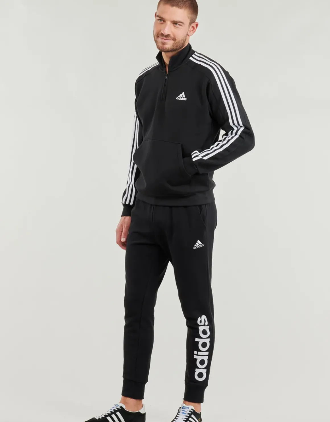 Adidas Sportswear - Essentials Fleece 3-Stripes 1/4-Zip Sweatshirt