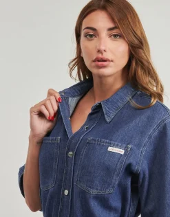 Calvin Klein Jeans - LINEN BOXY BELTED SHIRT DRESS