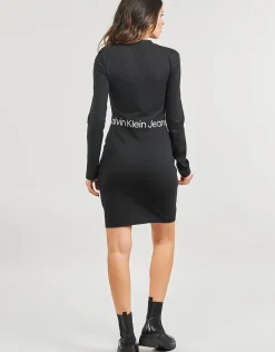 Calvin Klein Jeans - LOGO ELASTIC MILANO LS DRESS