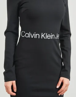 Calvin Klein Jeans - LOGO ELASTIC MILANO LS DRESS