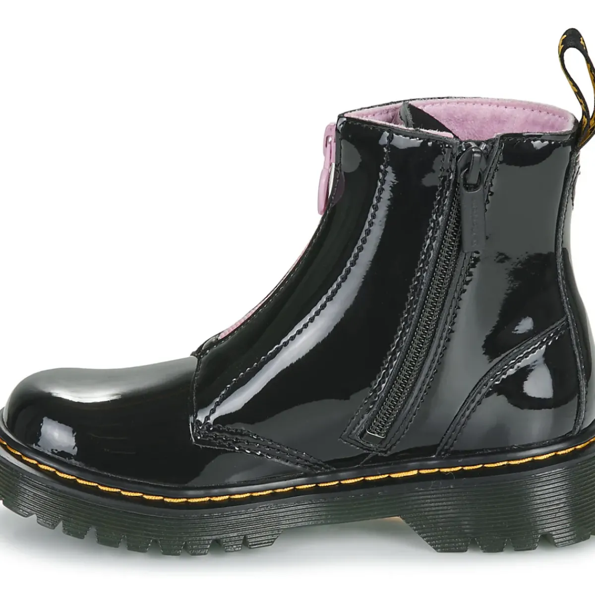 Dr. Martens - Bex Heart Zip Boot J Black Patent Lamper
