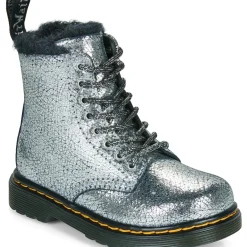 Dr. Martens - Serena T Silver Distressed Foil