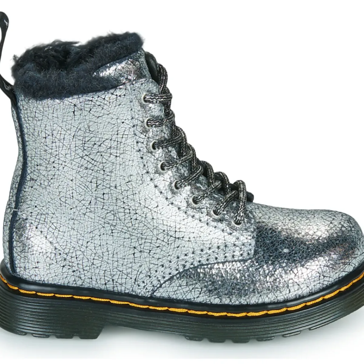 Dr. Martens - Serena T Silver Distressed Foil