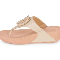 FitFlop - LULU CRYSTAL-CIRCLET LEATHER TOE-POST SANDALS