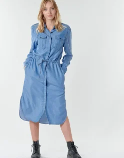 G-Star Raw - Rovic maxi shirt dress ls