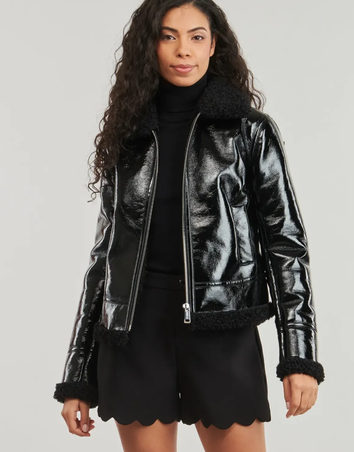 Guess - LS ANDREA FAUX SHEARLING JKT