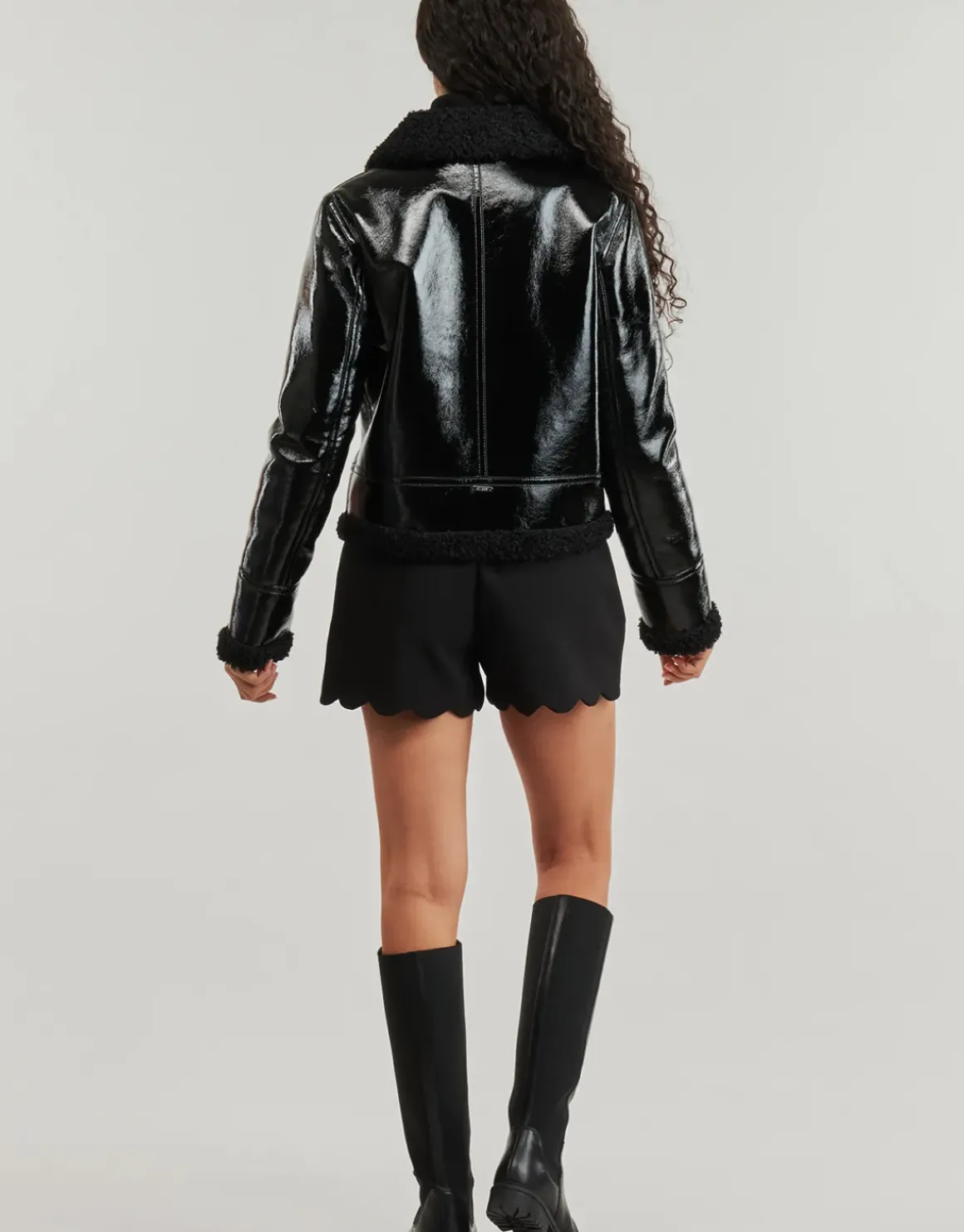 Guess - LS ANDREA FAUX SHEARLING JKT