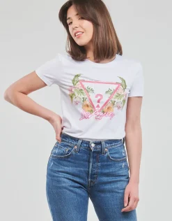 Guess - SS CN TRIANGLE FLOWERS TEE