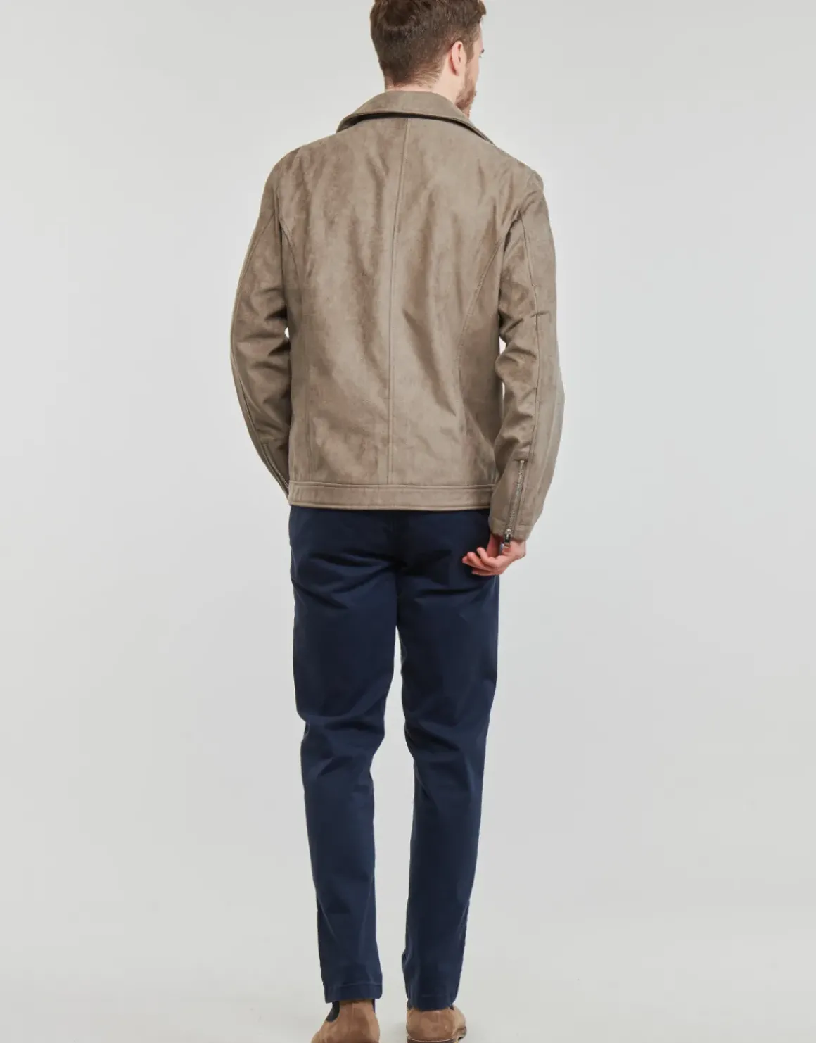 Jack & Jones - JJROCKY FAUX SUEDE BIKER JACKET