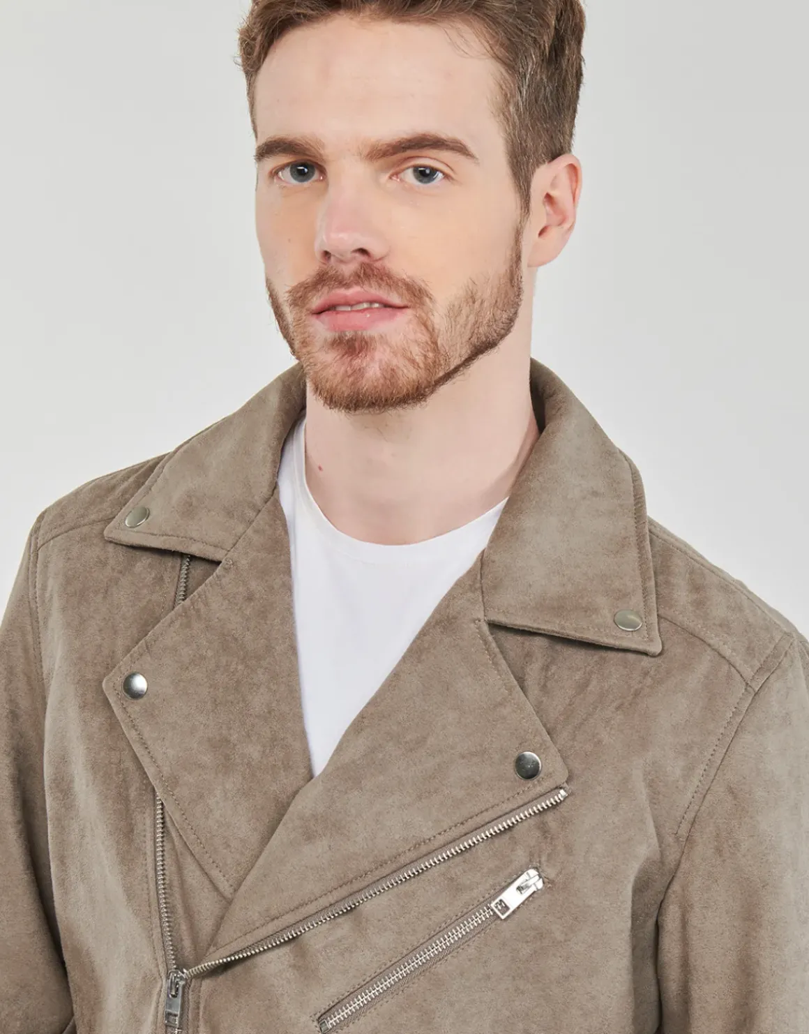 Jack & Jones - JJROCKY FAUX SUEDE BIKER JACKET