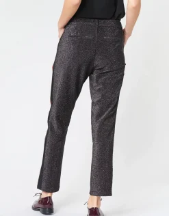 Maison Scotch - TAPERED LUREX PANTS WITH VELVET SIDE PANEL