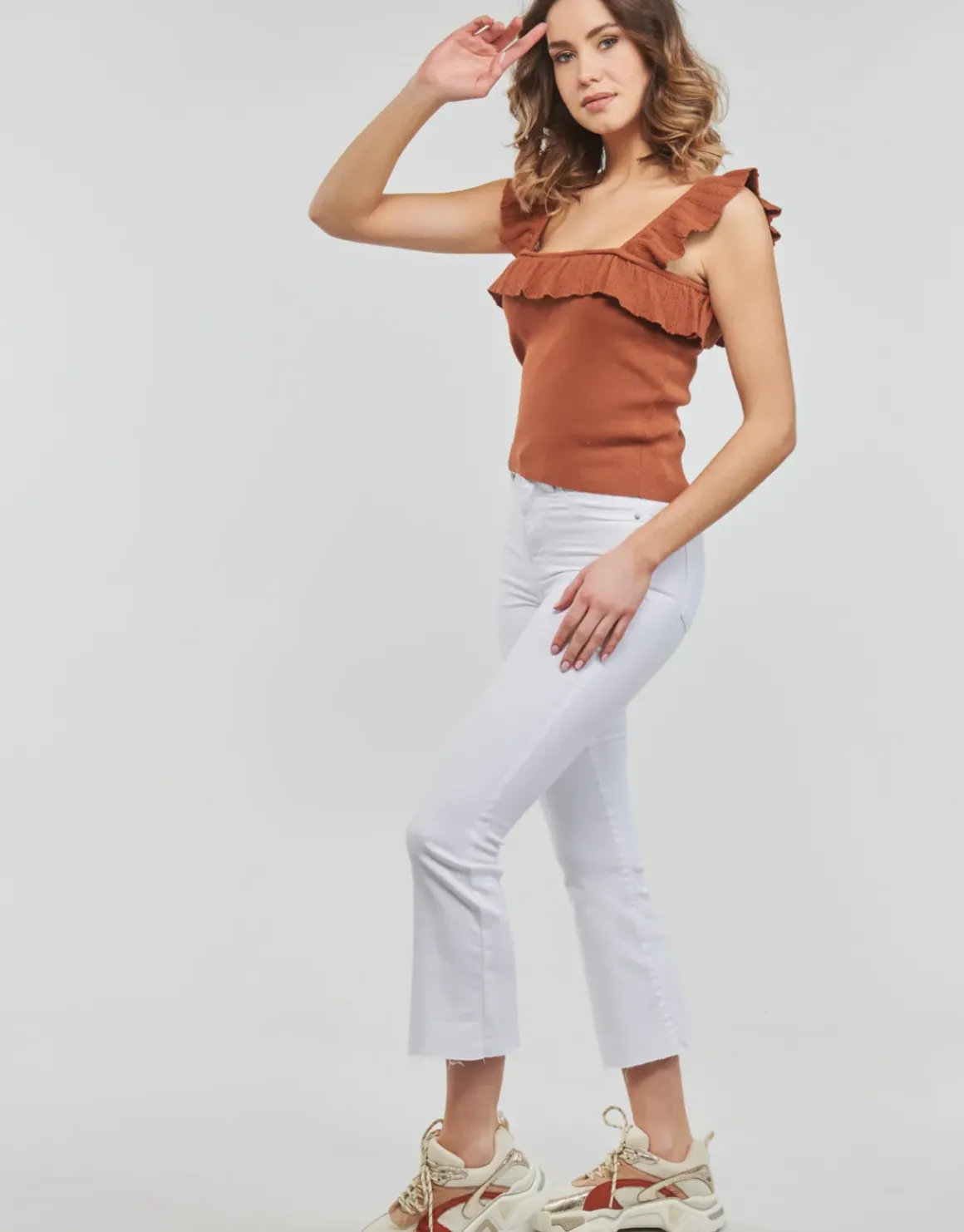 Noisy May - NMSALLIE HW KICK FLARED JEANS VI163BW S*