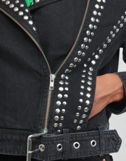 Only - ONLGILLA LS STUD DNM BIKER JACKET CRO