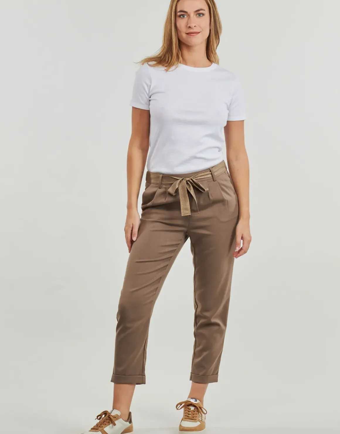 Only - ONLRITA LOOSE CHECK LYREX BELT PANT TLR