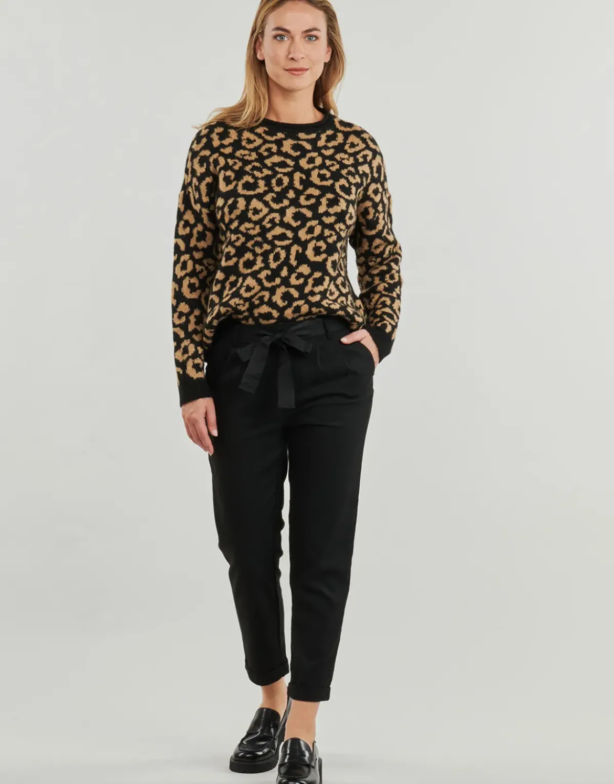 Only - ONLRITA LOOSE CHECK LYREX BELT PANT TLR