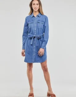 Pieces - PCOSALINA LS MIDI DNM MB DRESS