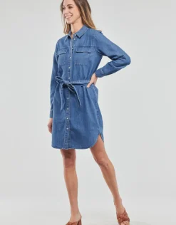 Pieces - PCOSALINA LS MIDI DNM MB DRESS