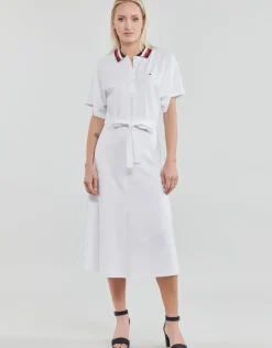 Tommy Hilfiger - GBL STP FLARE MIDI POLO DRESS SS