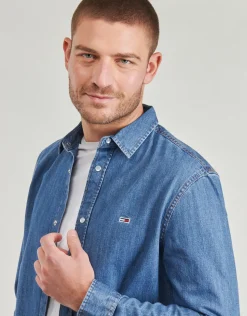 Tommy Jeans - RGLR FIT SHIRT MID BLUE